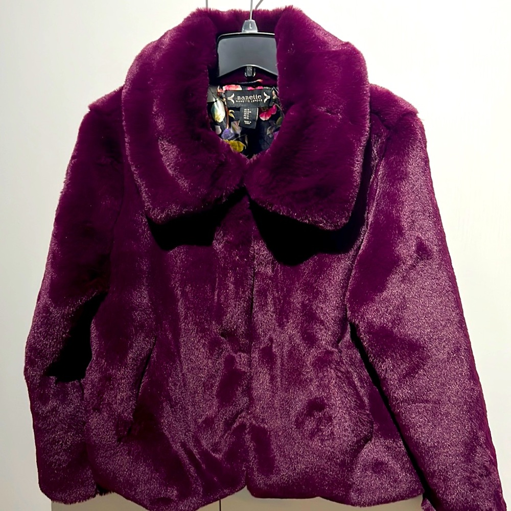 Nanette Lepore teddy Faux Fur Jacket - Women | Color: eggplant. | Size: M